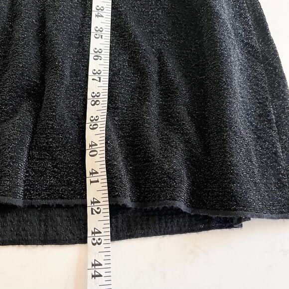 Tory Burch Black Isabelle Wool Metallic Knit Ruffle Neck Sweater Dress Large - Picture 10 of 12